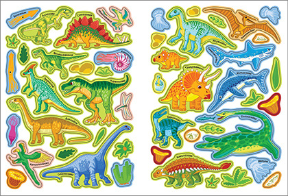 Динозавры. Игры с многоразовыми наклейками фото 3