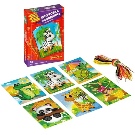 Настольная игра "Шнуровка. Зоопарк". Играй Думай Учись фото 2