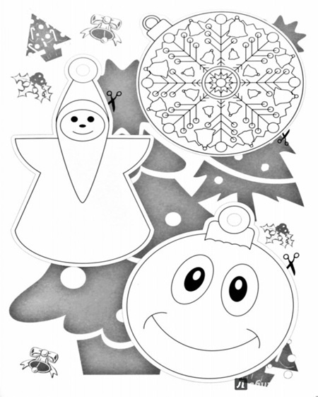 Новый год. Раскрась, вырежи, укрась фото 2