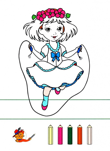 Раскраска. Принцессы играют фото 3